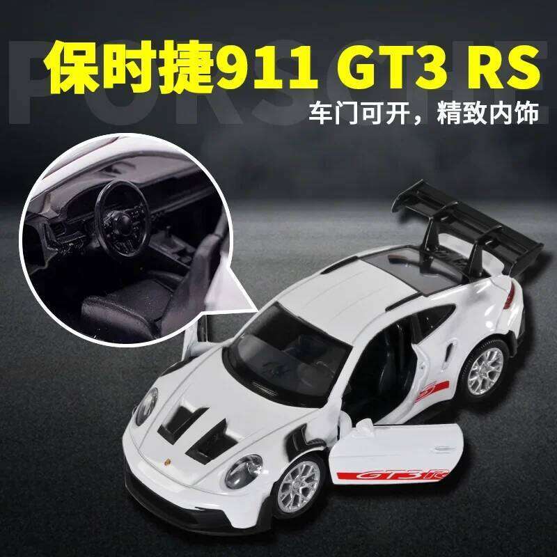 1:36 Porsche 911 992 GT3 RS Alloy Track Racing Diecast Metal Toy Sports Car Model High Simulation Collection Kids Gift Z260306