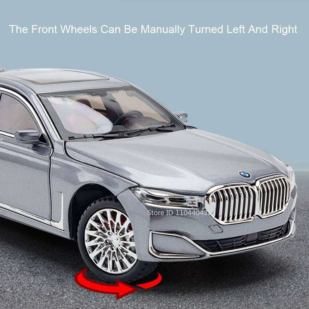 1:24 THE 7 760Li Model I5 M60 Alloy Diecast Car Toys 6 Doors Opened Sound Light Pull Back Miniature Vehices Boy's Birthday Gifts Z260306
