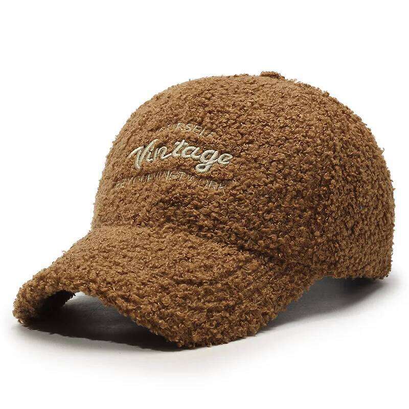 Teddy Plush Warm Baseball Cap Fashionable Versatile Duckbill Hat Y260304