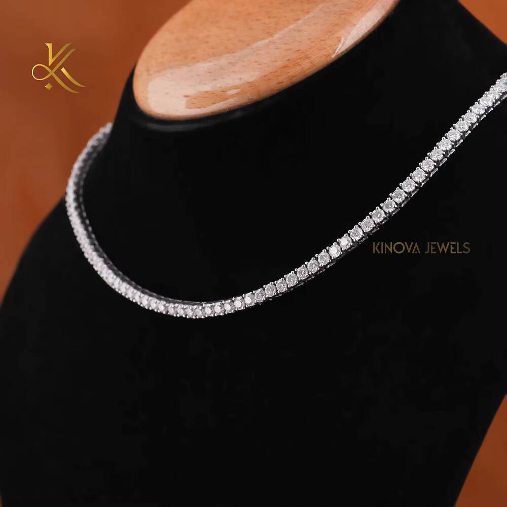 Modern Hip Hop Neck Chain With Glittering Moissanite Diamonds Crafted For Superior Shine And Unique Urban Fashion Aesthetics