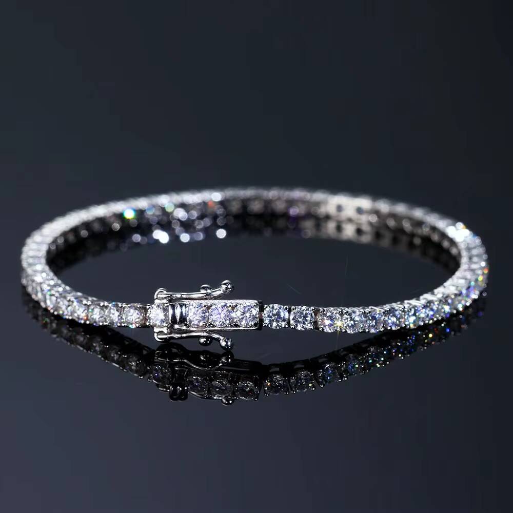Valentines Gift Moissanite Tennis 925 Silver Wedding Bridal Prom Birthday Women Girls Jewelry VVS Lab-Grown Moissanite Bracelet