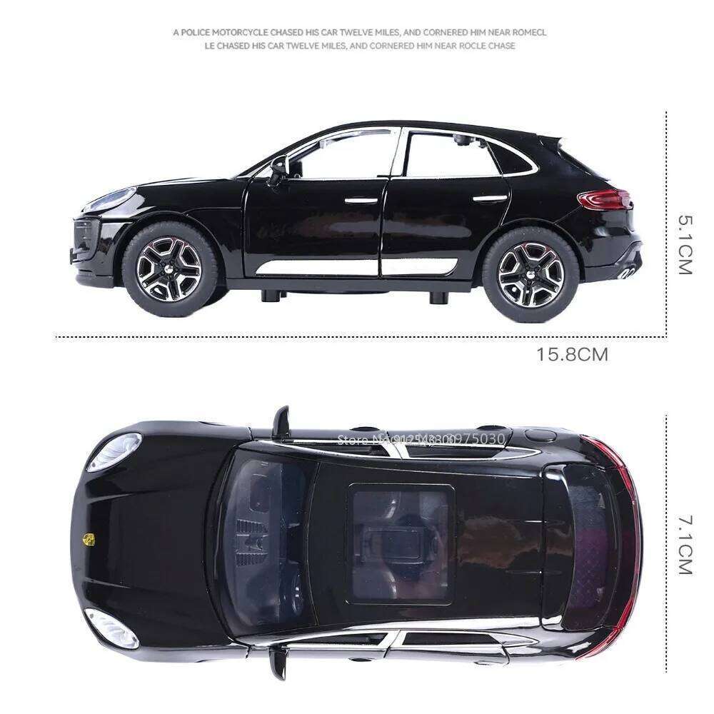 1/32 Macan T SUV Car Model Zinc Alloy Diecast Simulation Toy with Sound Light Pull Back Collecte Decorates Gift for Boy Birthday Z260307