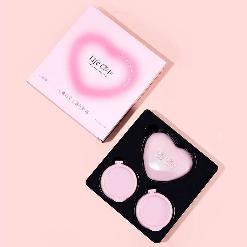 Pink Heart Concealer Air Cushion Long-lasting Delicate Moisturizing Translucent Foundation Cream Portable Valentine's Day Gift 26L0306