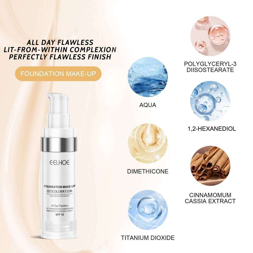 Color Changing Foundation Serum for Natural Glow Lightweight Full Coverage Long Moisturizing Finish 30ml Sensitive Skin Friendly 26L0306