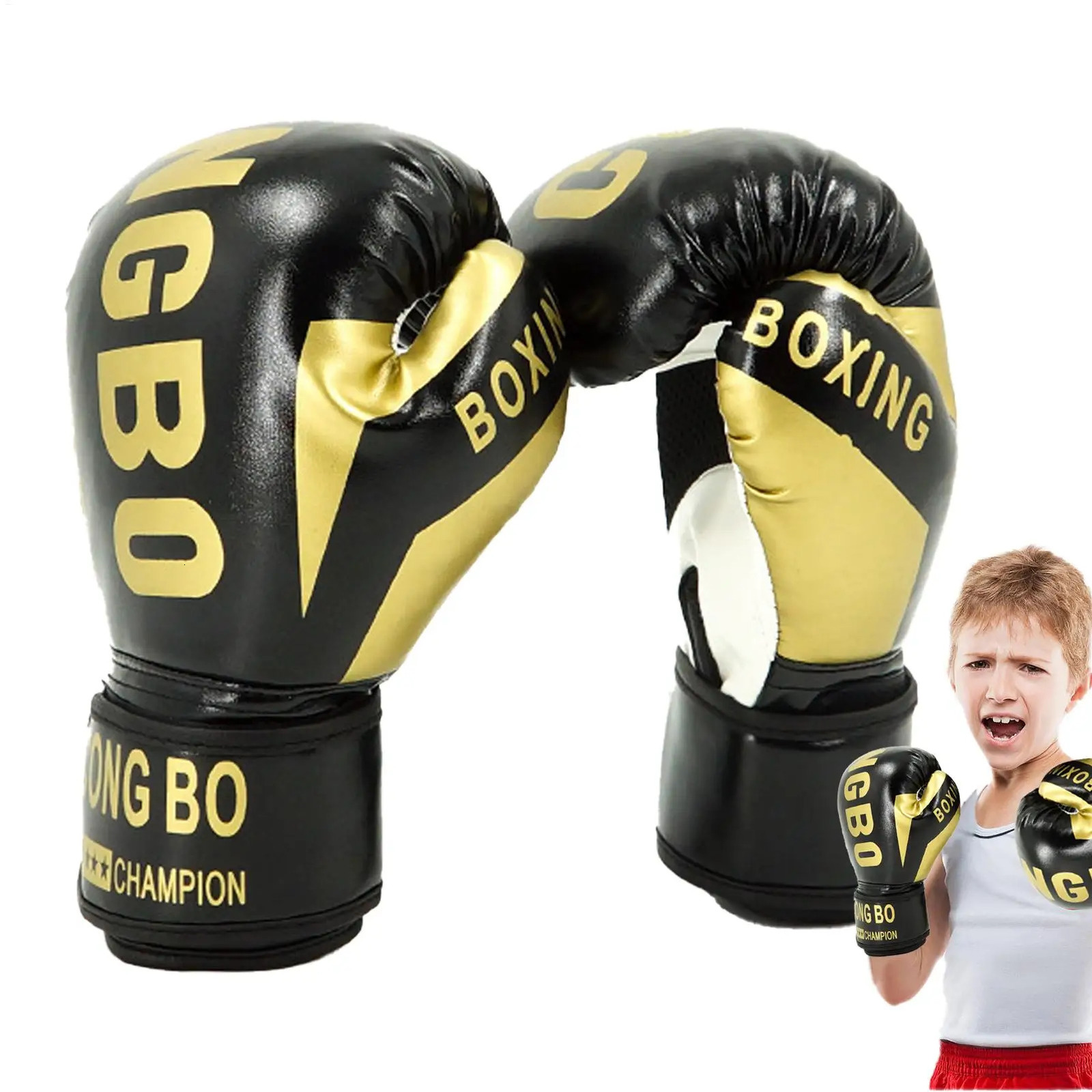 1 Pair Kids Boxing Gloves Children Punch Training Kickboxing Fighting Fitness Mitts Hitting PU Leather Hand Protector 260228