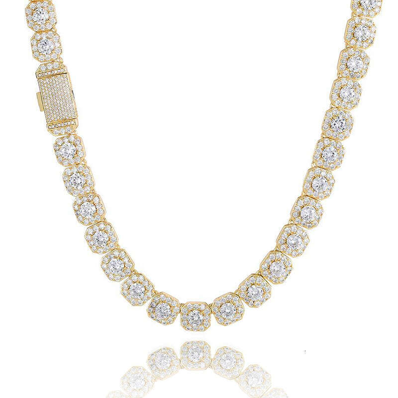 European American Hip-Hop Ice Sugar Zircon Necklace for Men and Women High-Quality Design Cuban Chain Rap Trendy Jewelry