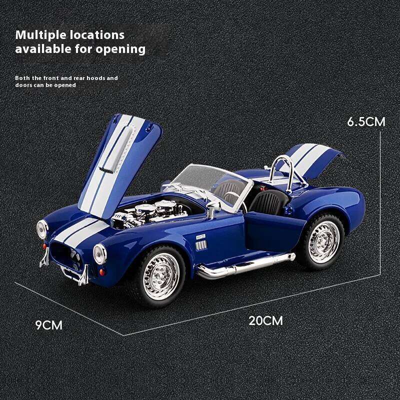 1:24 1965 Shelby Cobra Convertible Roadster Model Simulation Sound Light Pulling Tire Shock Absorbing Boys Birthday Gift Z260306