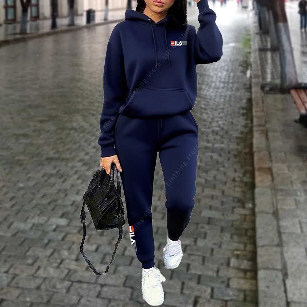 Womens Tracksuit Hoodies Trousers 2PCS Suit Winter Sports Jogging Outfits Fashion Street ner Clothes for Women Pants Set 260306