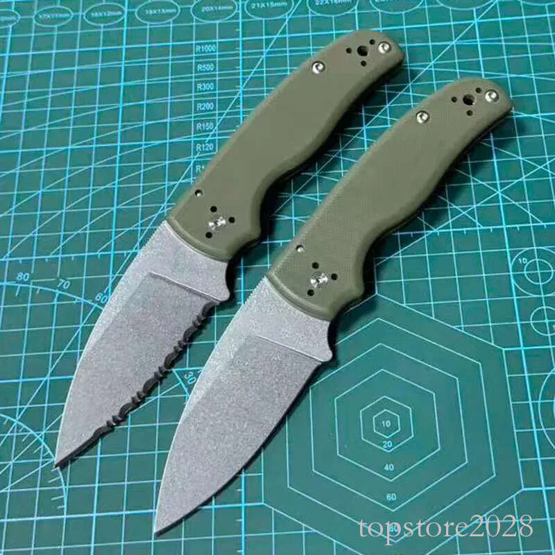 Top Quality C229 Folding Knife S30v pocket knife Stone Wash Serrated Blade Green G10 Handle Outdoor Camping Survival EDC Pocket Knives