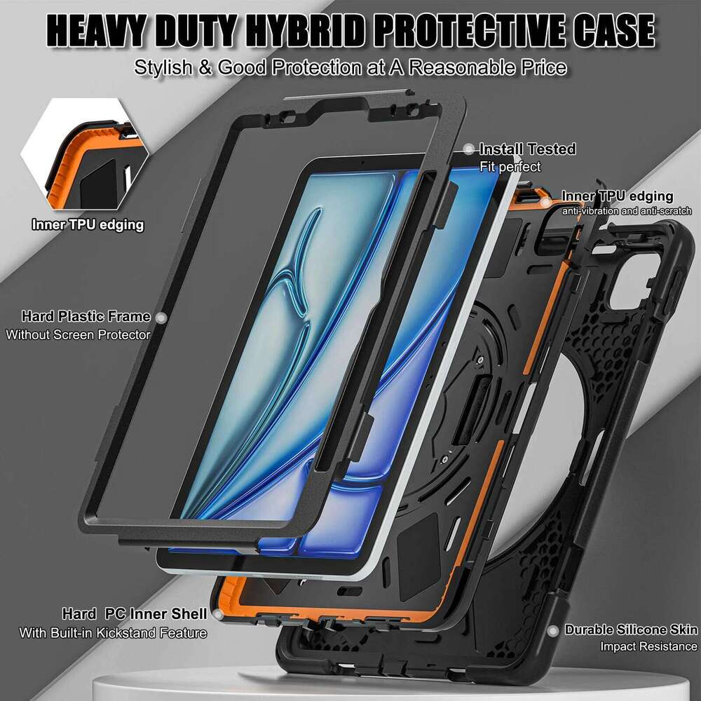 13 M5 M4 M3 M2 2025 Kids Heavy Duty Shockproof Cover for iPad Pro 11 12.9 Air 4 5 6 7th Case 26Y0307