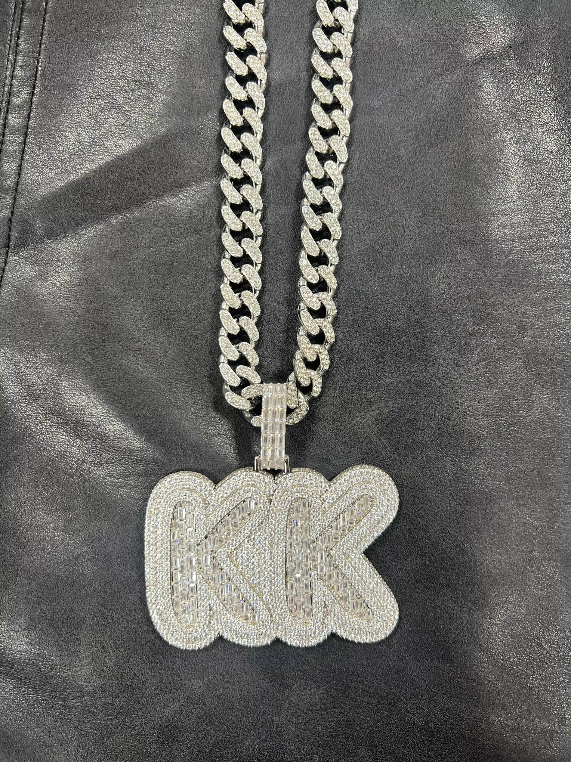 2024 Hip Hop High Quality Stainless Steel Moissanite Pendant Fashionable Ice Out Letters 1 Piece for Parties