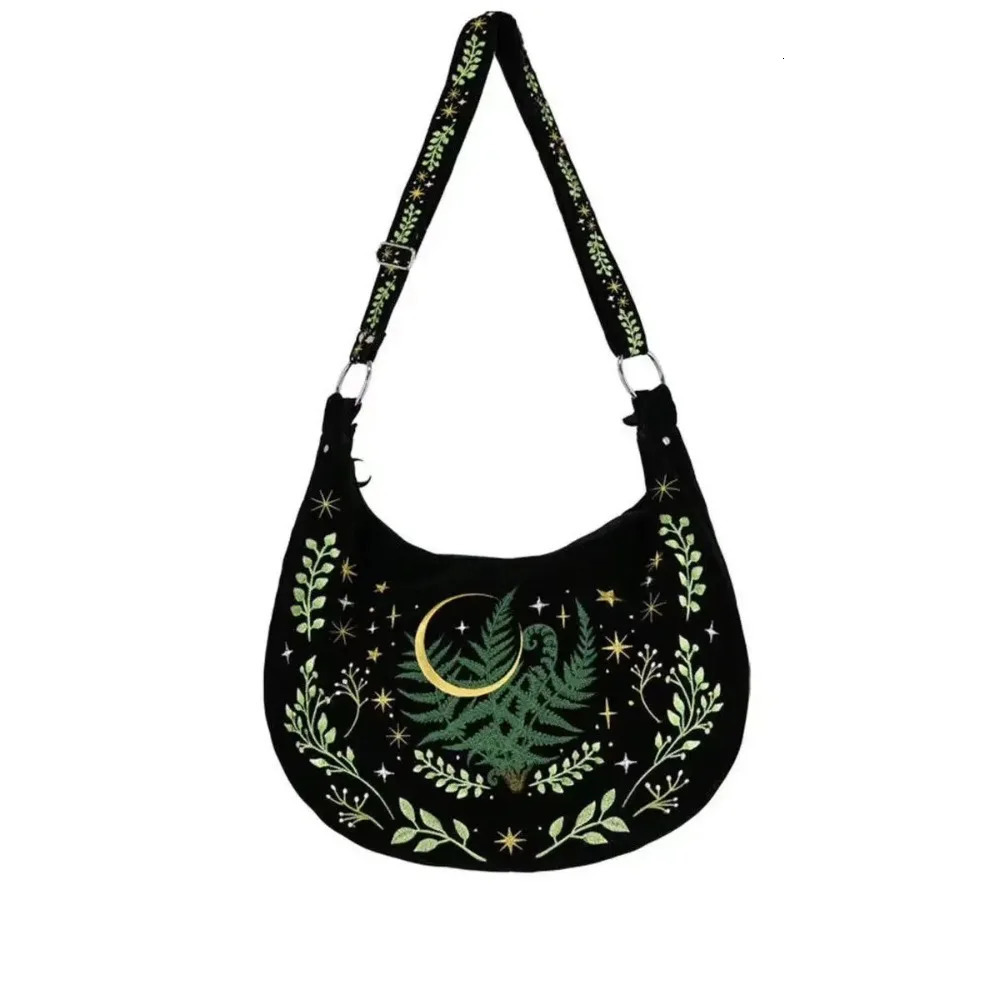 Botanical Embroidery Bags for Woman Underarm Shoulder Bag Y2k Bolsosmujer Creative Sac Femme Bolsas Harajuku Gothic Bolsa 260307