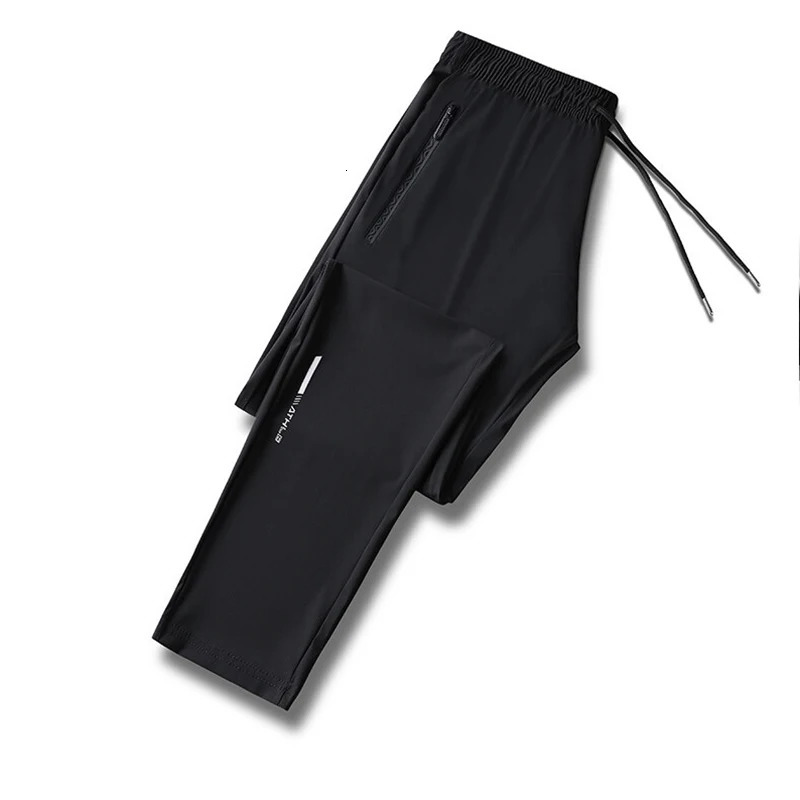 High Quality Ice Silk Pants For Mens Summer Slim Casual Loose High Elasticity Quick Drying Outdoor Running Casual Pants 260306