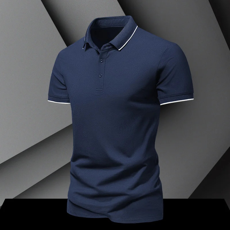 POLO shirt Summer mens loose short sleeved T-shirt ice silk quick drying simple fashion solid color casual short sleeved top 260304