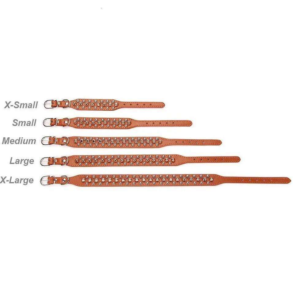 Adjustable collar Neck Strap Supplies PU Leather Punk Rivet Spiked Collar Pet Collars For Small Dog Cat 26Y0301