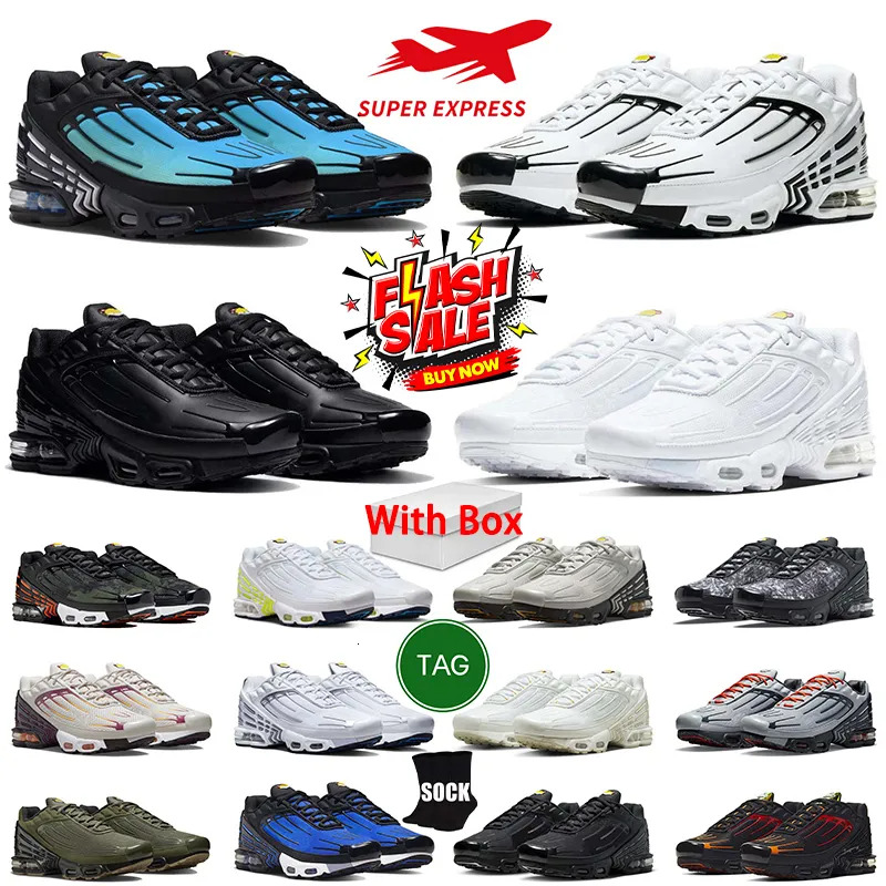 Free shipping Tn 3 Running Shoes Men Women Triple White Black Sky Blue Gradient Dusk Unity tns Plus Tennis Breathable Mens Trainers outdoor Sports Sneakers