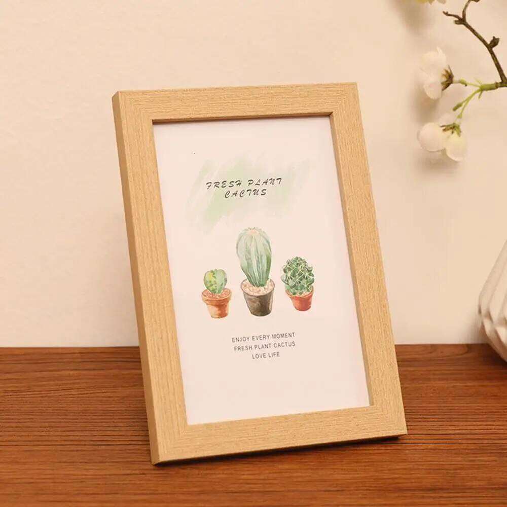 8/10-Inch Wooden Photo Glass Back Support Modern Desktop Picture Display Album Frame Home Decor H260306