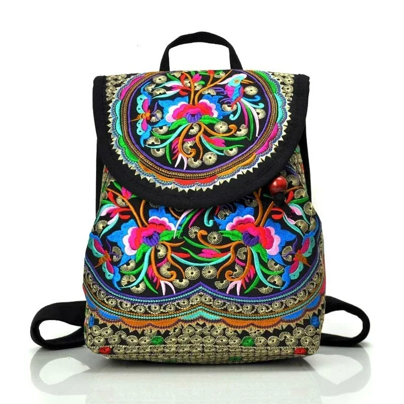 Embroidery Backpack Chinese Style Womens Mini Bag Ethnic Versatile Multifunction Shoulder Kawaii Canvas 260307