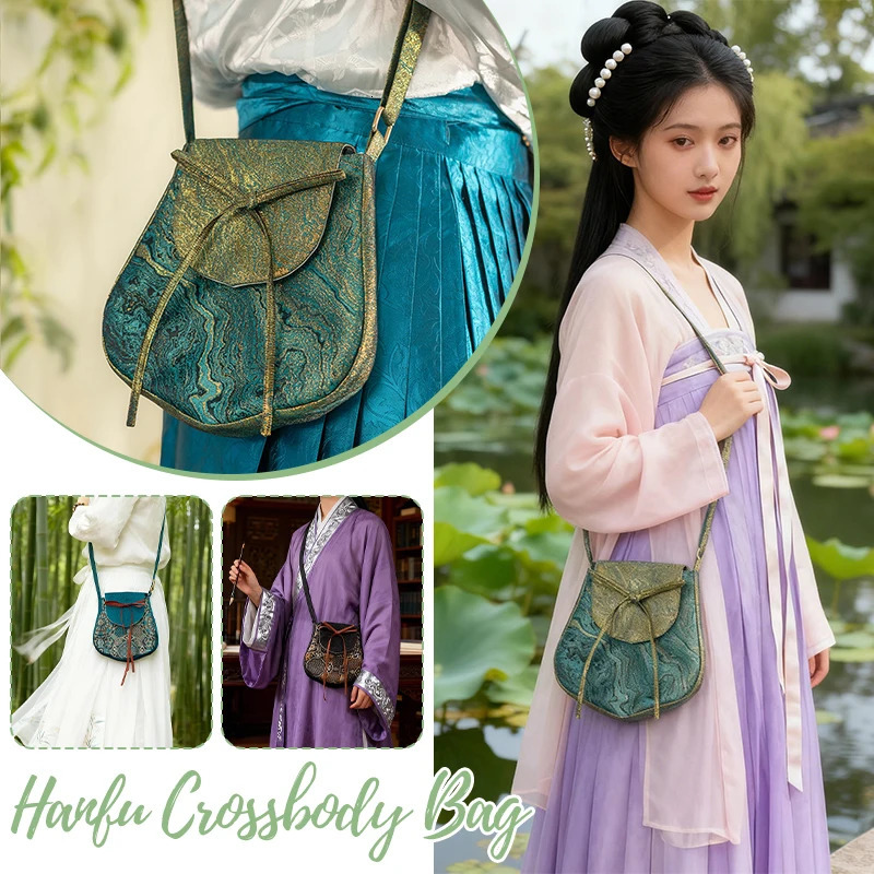 Chinese Style Guofeng Vintage Shoulder Bag Artistic National Trend Women Crossbody Patchwork Fabric Hanfu Coin Purse 260307