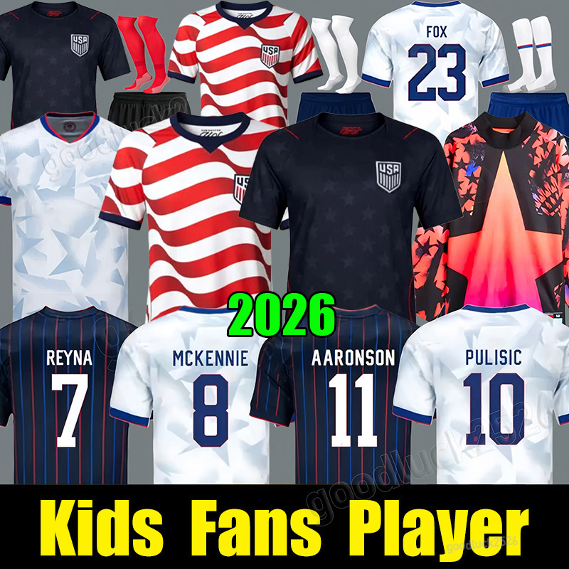 2026 World Cup PULISIC BALOGUN Football Jersey AARONSON WRIGHT ARFSTEN DEST 26 27 America Football Shirt United States Camisetas USA USMNT Fans PLAYER Men kids Kits