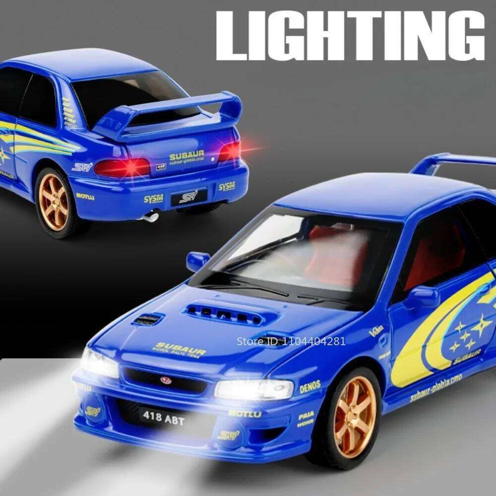 1:32 Subaru Impreza Honda NSX Model Toy Alloy Diecast Car Sound Light Pull Back 4 Doors Opened Vehices for Kids Birthday Present Z260306