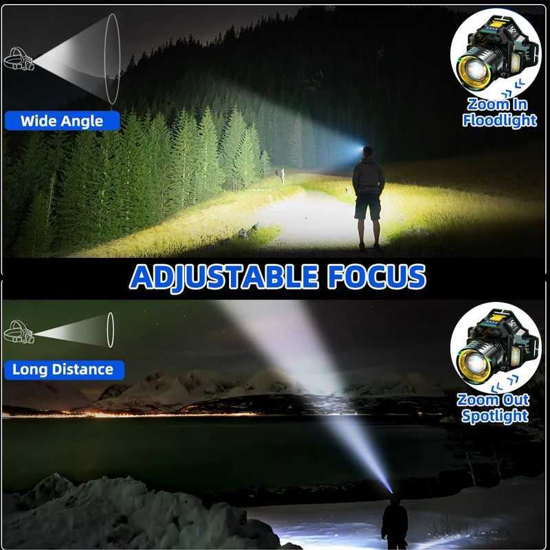 Powerful LED Headlamp Motion Sensor Headlight 18650 Rechargeable COB Head Flashlights High Power Head Lamp Fishing Headlight H26030711