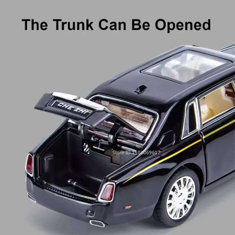 1:32 Scale Rolls-Royce Phantom Toys Miniature Model Diecast Alloy Cars Sound Light Pull Back Doors Opened Vehices Holiday Gifts Z260306