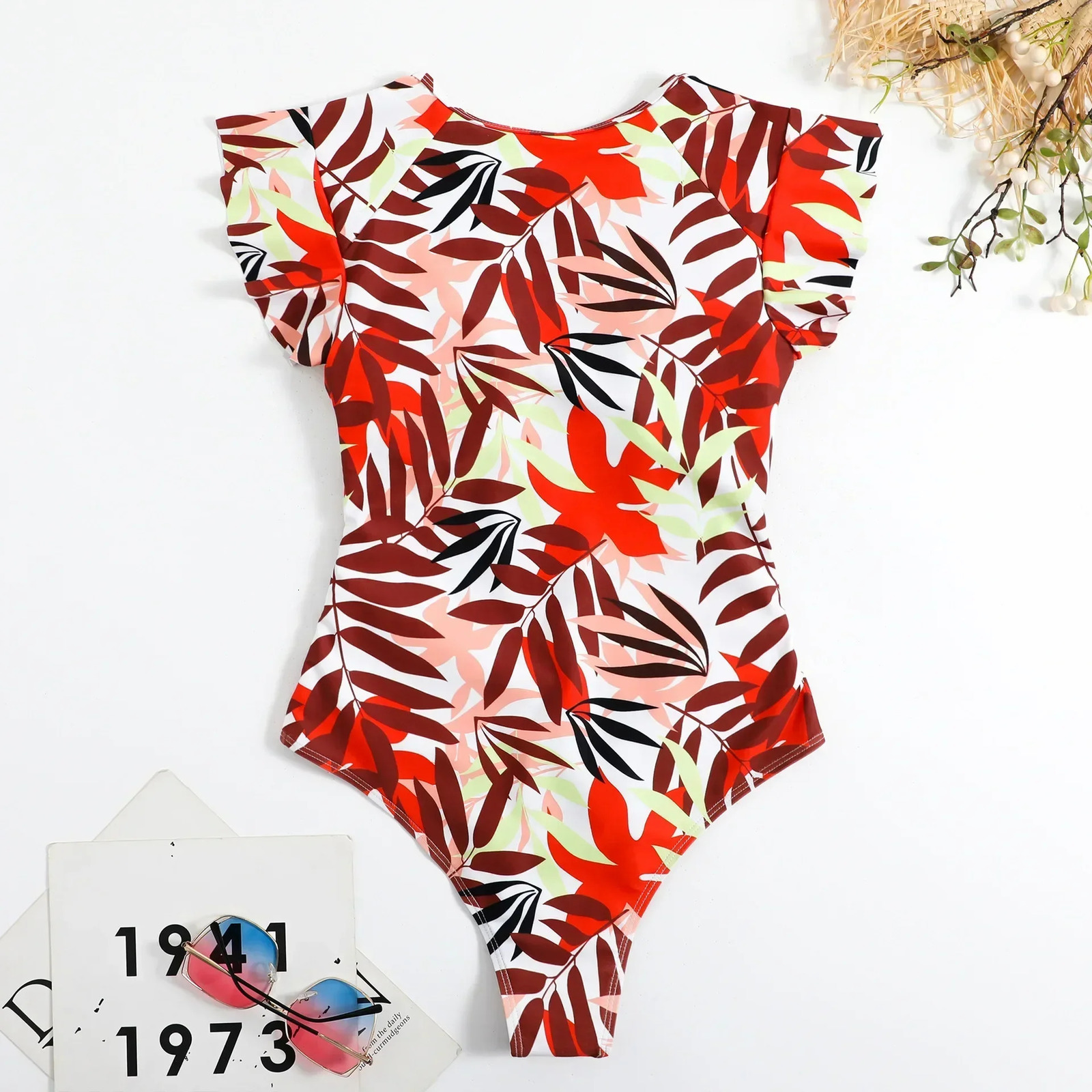 Fashion Short Dress Onepiece Swimsuit Zipper Sexy Bikini Womens Thickened Printed Swimming Beach Wear Summer 260306