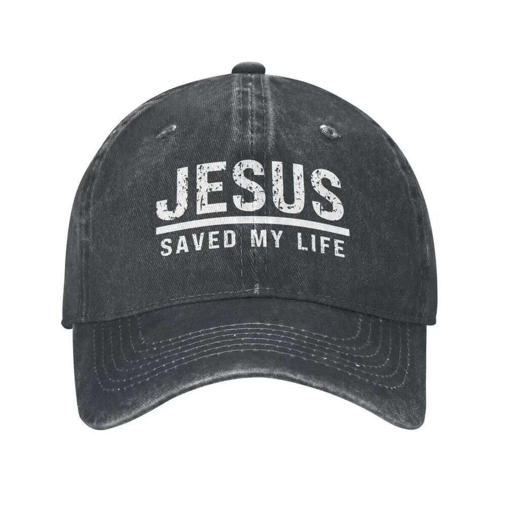 2023 New Casual Washed Cotton Jesus Saved My Life Christian Ponytail Baseball Dad Spring Summer Snapback Hat Cap Hats Y260304