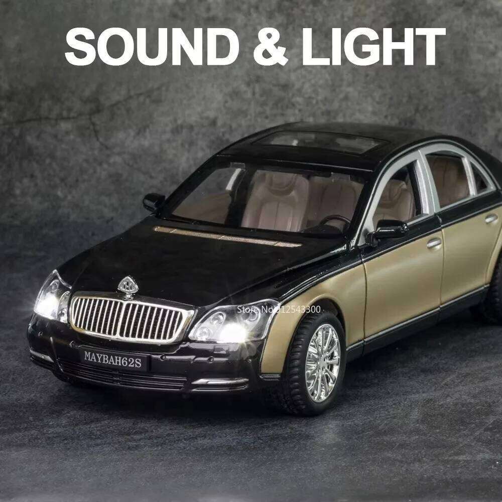 1:24 62S GLS600 Exquisite Model Alloy Diecast Toy Car Doors Opened with Sound Light Pull Back Miniature Vehice Fashion Ornaments Z260307