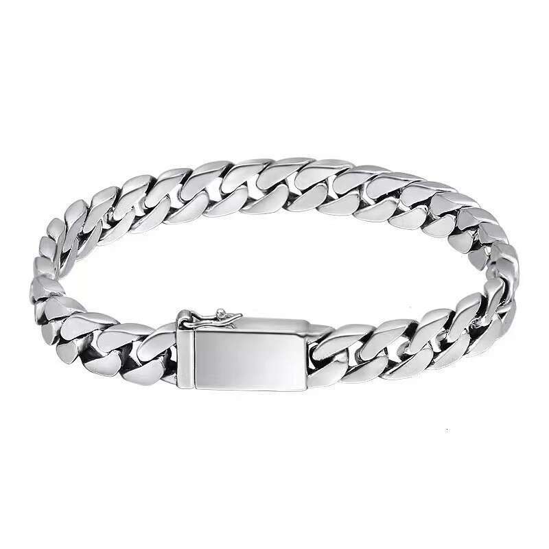 Cross-border hot-selling fashion and personalized high-quality Cuban chain men's metal bracelet, trendy classic hip-hop bracelet wholesale