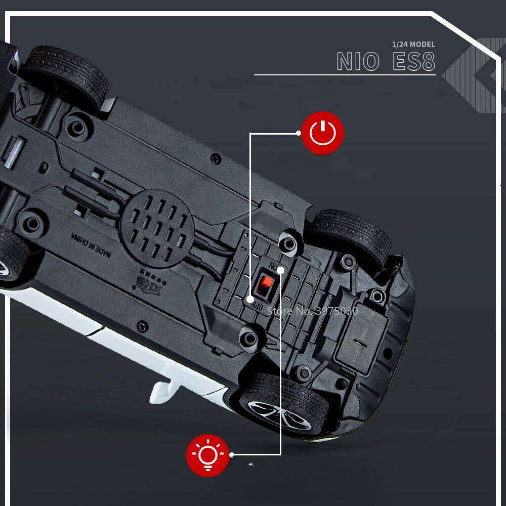 1:24 Scale NIO ES8 Great Wall POER SUV Cars Models Toys Alloy Diecast New Energy Vehicles with Sound Light Model for Kids Gifts Z260306