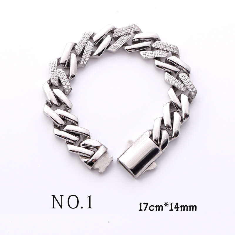 European and American alloy Cuban chain, full diamond, high-quality diamond-studded men's hip-hop style bracelet, cross-border bestseller launch