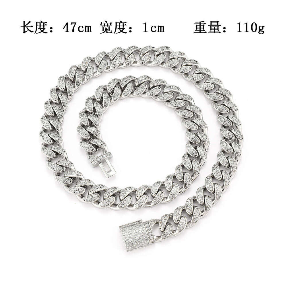 European and American jewelry necklace with eyes, men's high-quality micro-inlaid zircon Cuban necklace, hip-hop
