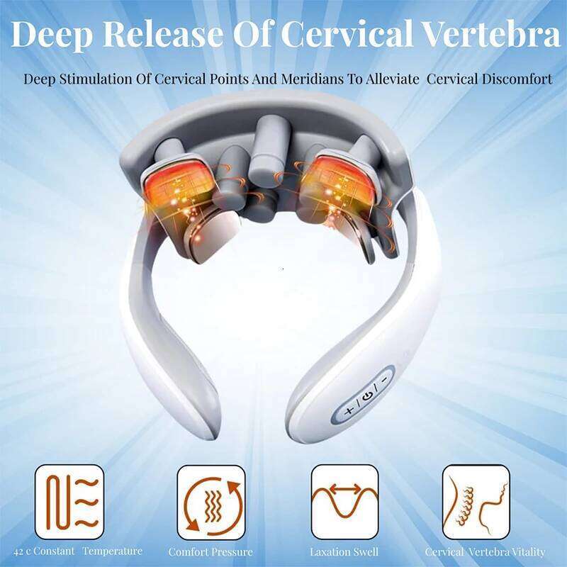 Electric Vibration Masssger Low Frequency Pulse Cervical Rechargeable Smart Neck Massager Hot Compress Massage 26Y0307