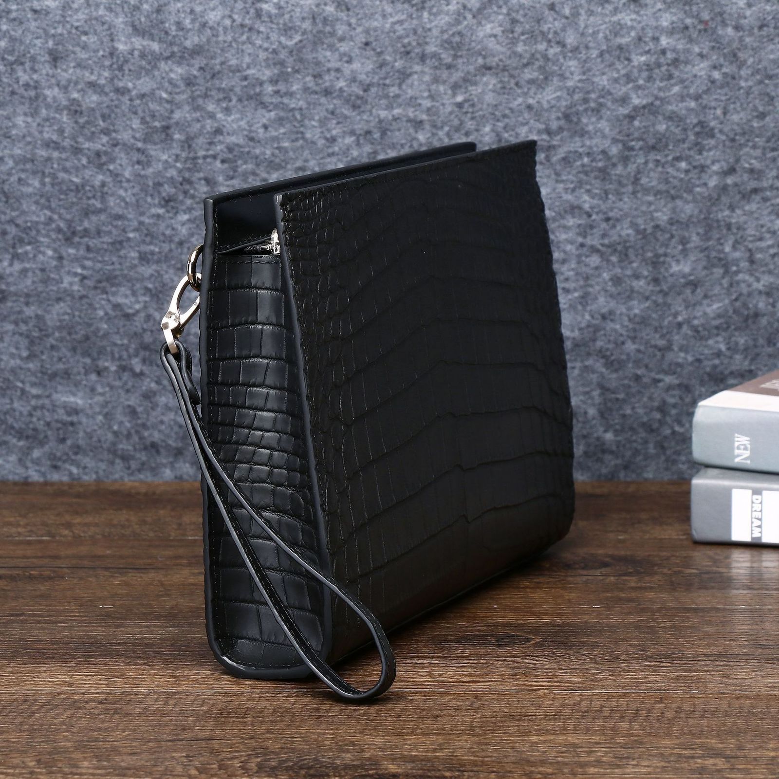 High Quality leather bag Mens Clutch bag genuine leather high-capacity cowhide bag 240802
