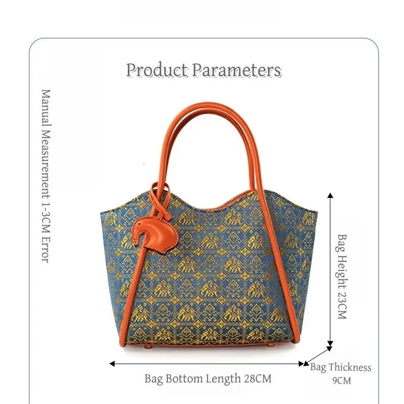 Original n Womens Handbag SoftPatterned Spacious Capacity Durable ChineseStyle Tote Bag 260307