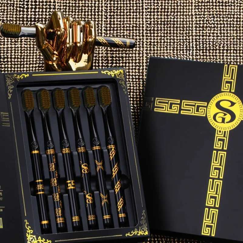 Luxury 6-Piece Toothbrush Set Soft Bristles for Gum Protection and Efficient Cleaning High-End Fashion Choice for Men and WomenT260307