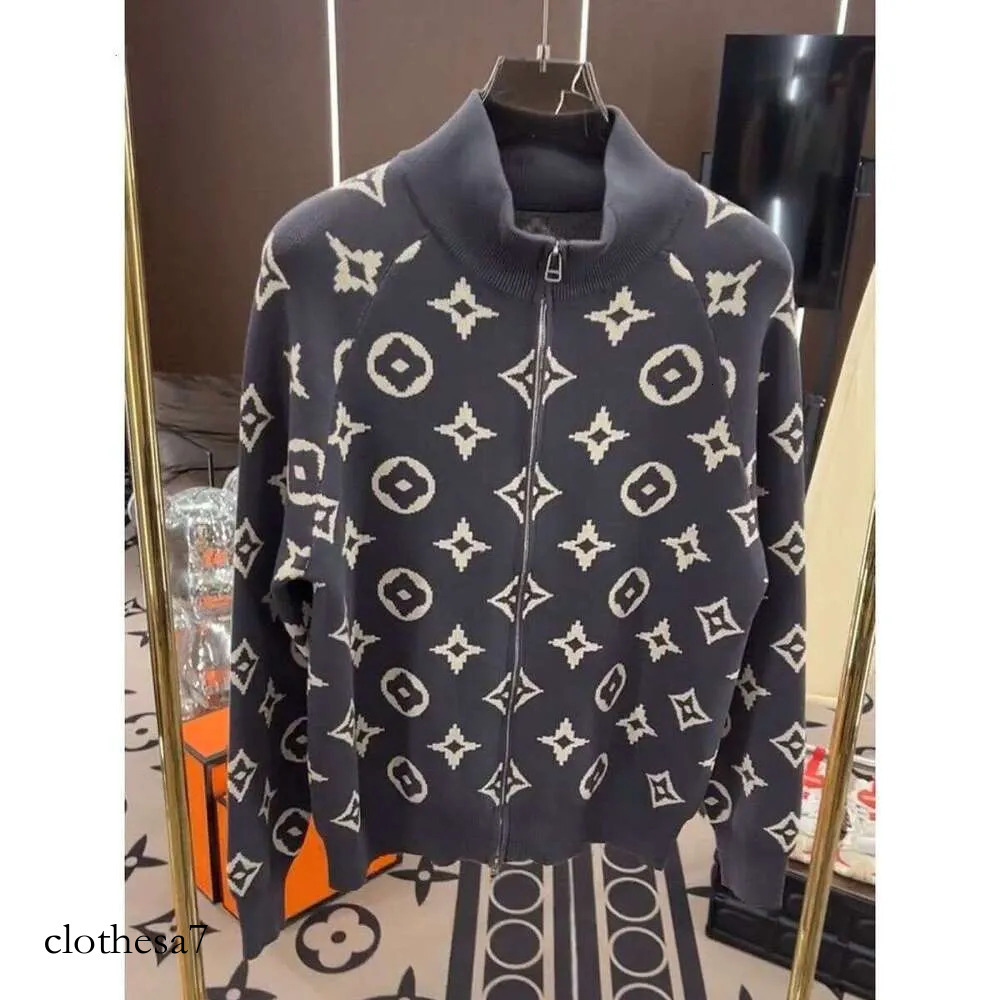 2025 Autumn Winter New Fashion Versatile Men's Knitted Jacket Heavy Jacquard Half Turtleneck Cardigan Zipper Sweater Trendy