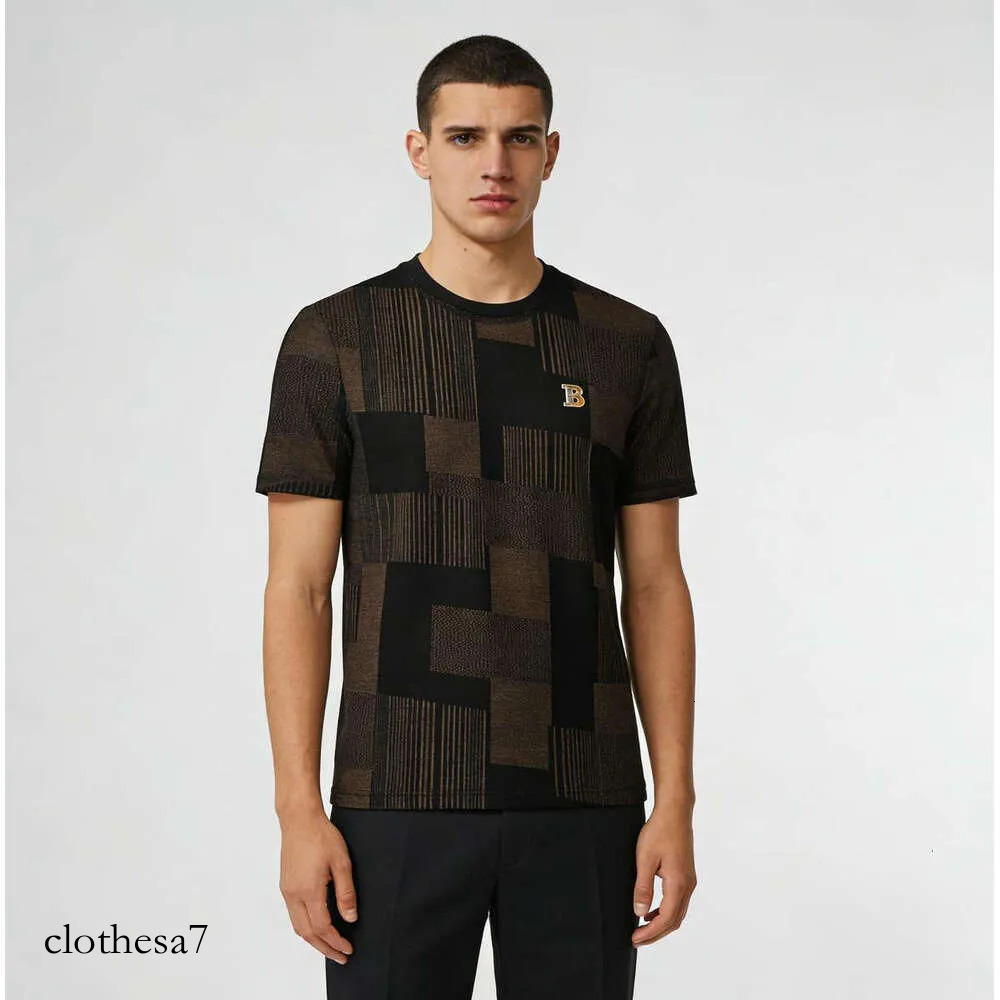 Summer New Men's Short T-Shirt Round Neck High-End Quality Mercerized Cotton Half Sleeve Tee Factory Direct Men