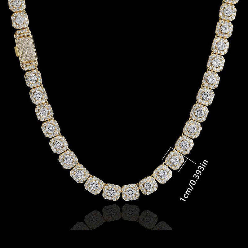 European American Hip-Hop Ice Sugar Zircon Necklace for Men and Women High-Quality Design Cuban Chain Rap Trendy Jewelry
