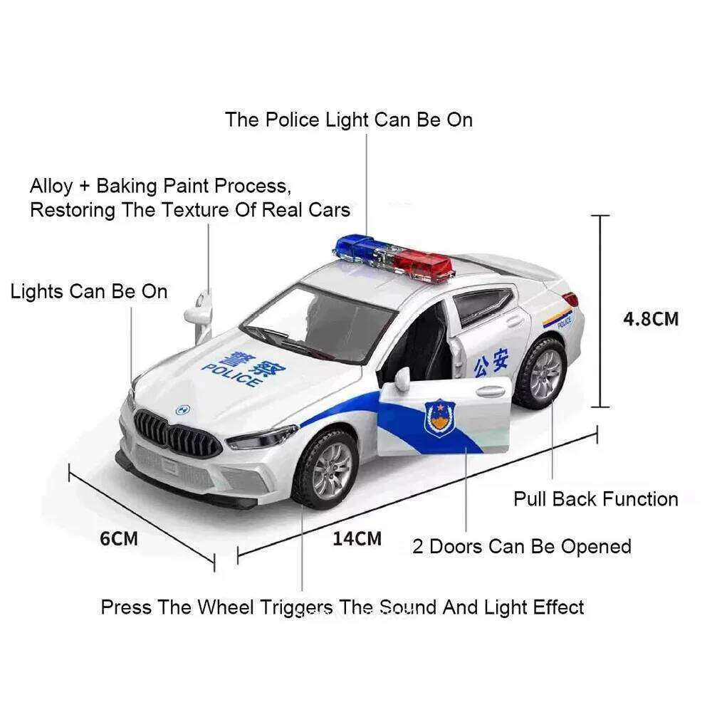 1:32 M8 Alloy Diecasting Toys Miniature Cars Models with Sound Light Pull Back Toy Vehicles Model for Children Collection Gifts Z260307