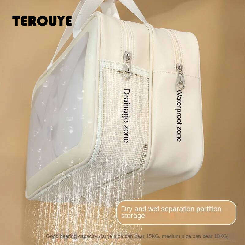 Wet-Dry Separation Makeup Portable Toiletry Travel Large Capacity Storage Bag Fitness Swimming Essentials TEROUYE