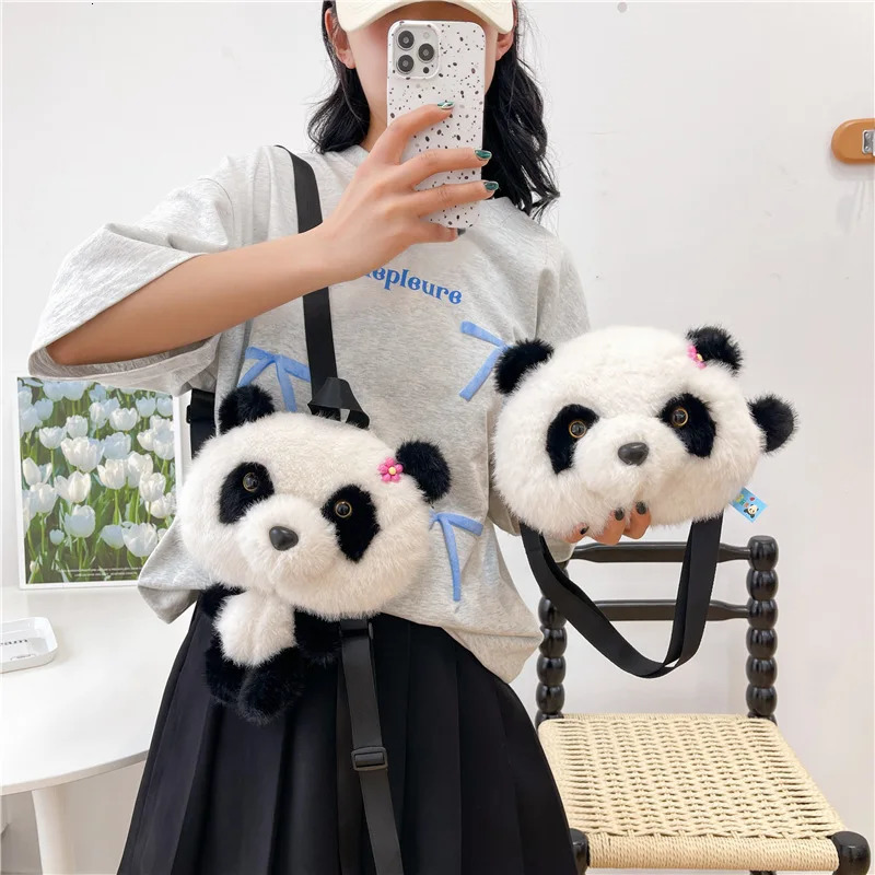 Womens Bag Fashion Panda Plush Nice Single Shoulder Crossbody Doll Backpack Cute Cartoon Kawaii Tote 260307