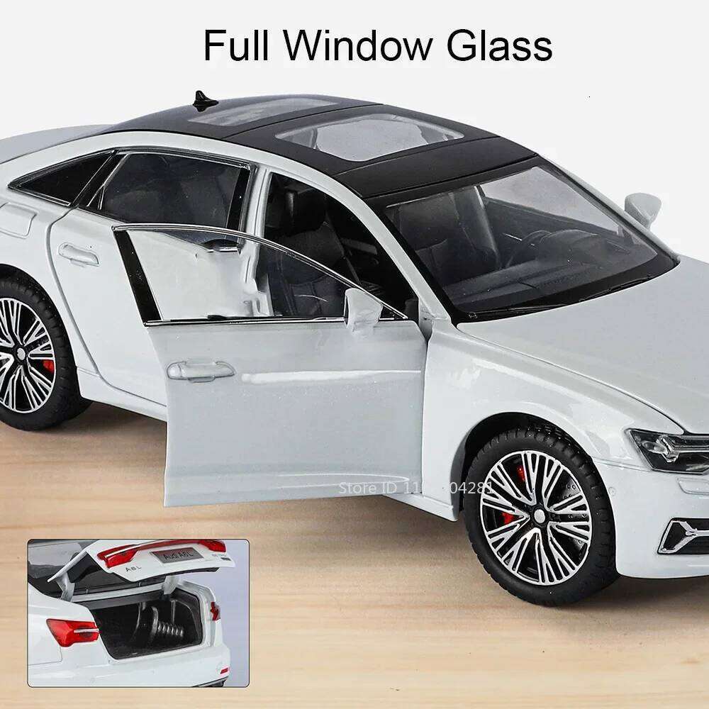 1:24 A6L Q5 Diecast Model Alloy Car Toys Front Wheel Steering Sound Light Pull Back Doors Opened Miniature Vehcie Christmas Gift Z260307