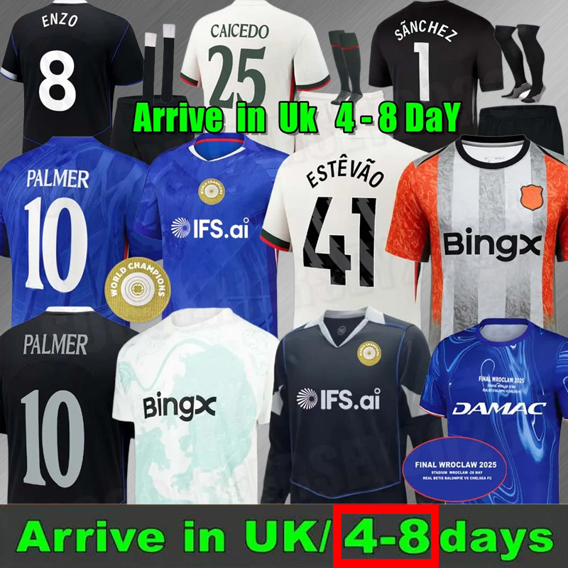 25 26 27 ENZO CFC GARNACHO NETO PALMER Soccer JerseyS home away MUDRYK 2025 2026 2027 football shirt CUCURELLA adult kids CAICEDO Black white blue IFS AI Black blue