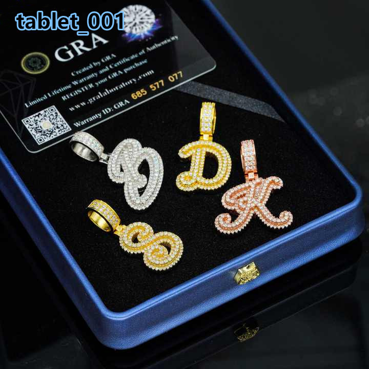 Ready Stocks Moissanite Letter Pendant Collection Initials Hip Hop Iced Out Pendant for Women for Men Birthday Gift Idea