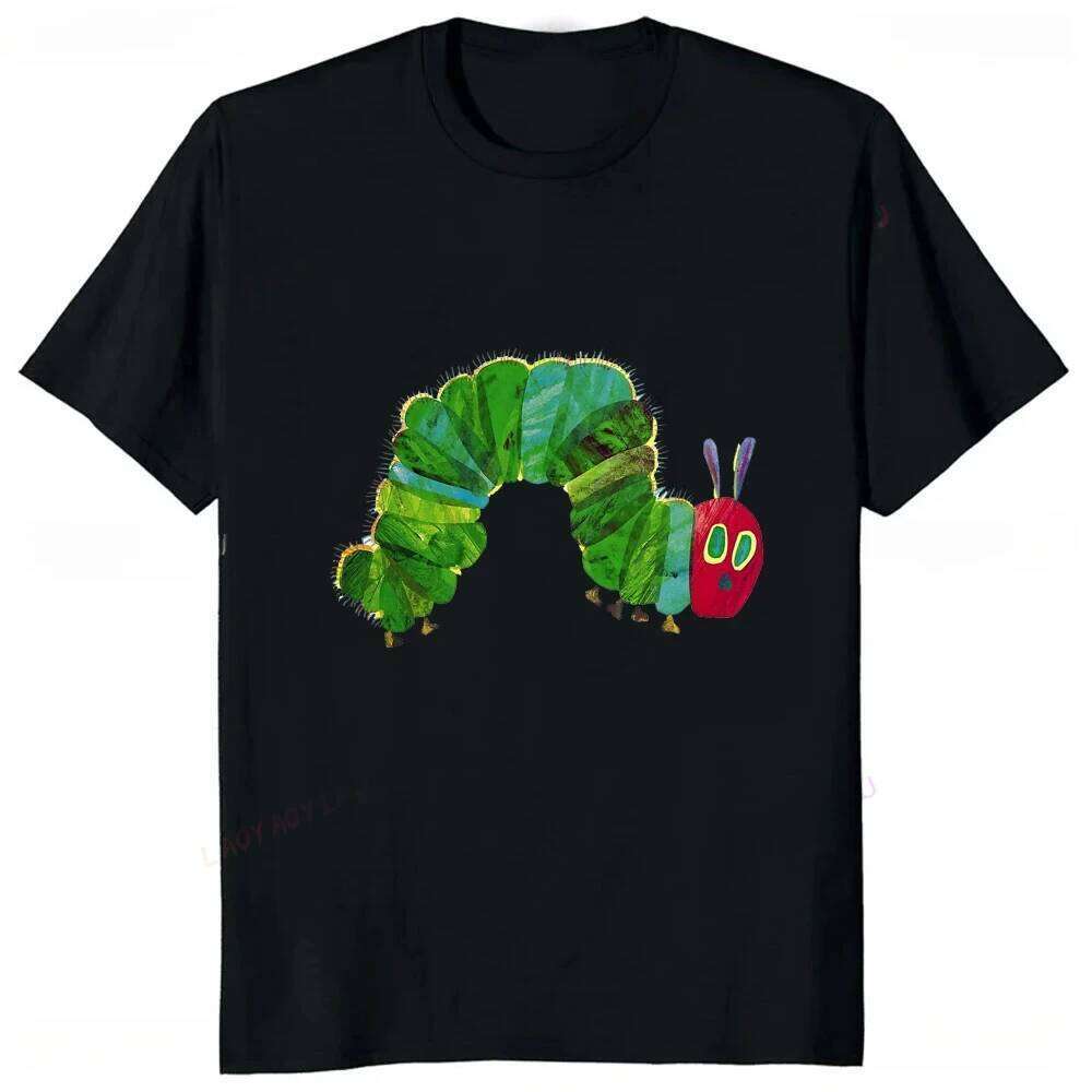 The Very Hungry Caterpillar Cartoon Printed Tshirt Summer Style Casual Fashion Couples Clothing Y2K Harajuku Unisex Tees XJ260306