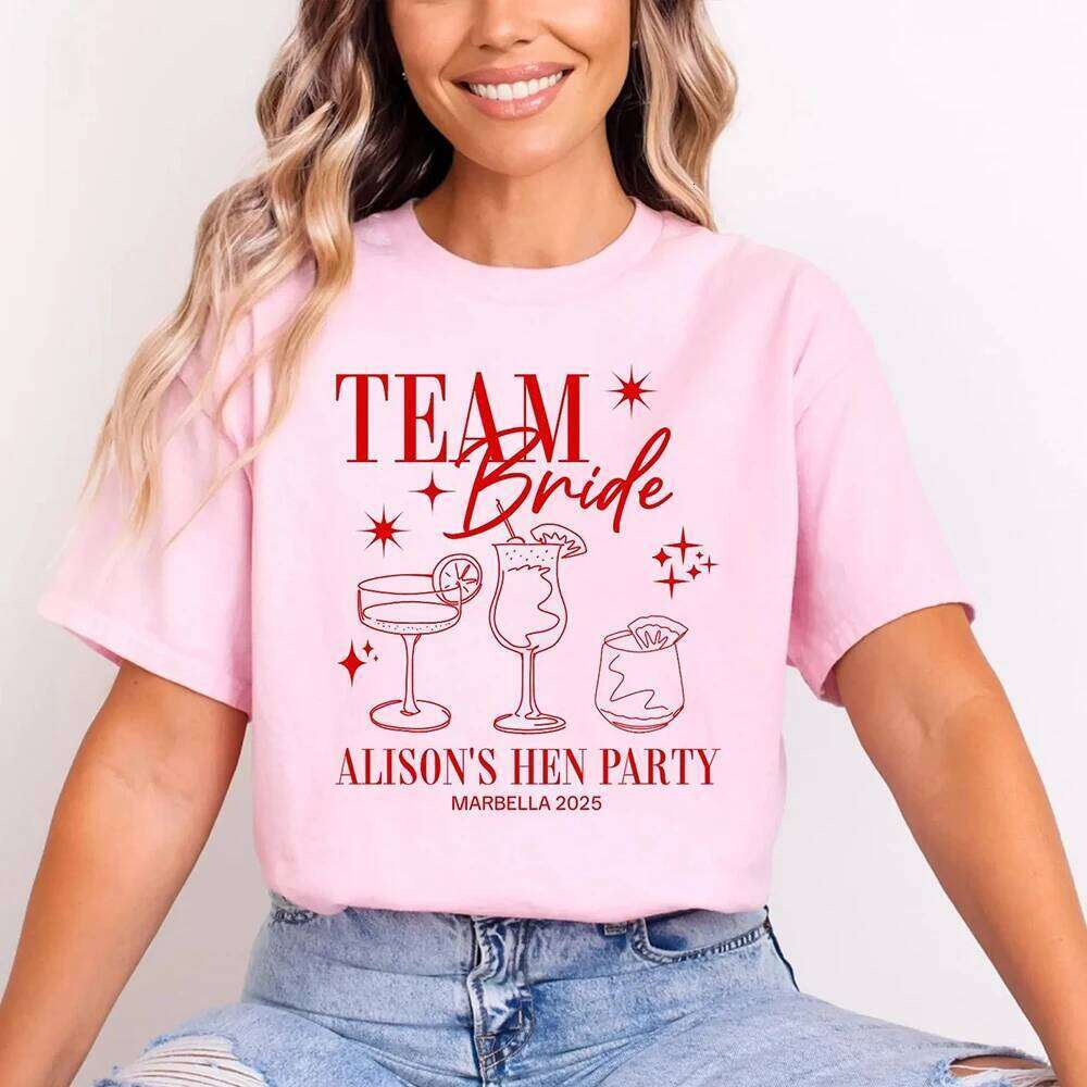 Women Personalised Team Bride Bridal Shirts Hen Tops Top Daily Trendy Party Streetwear Aesthetic Clothes XJ260306 XJ260306