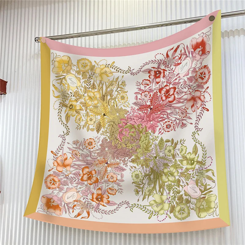 Year Gift 90cm Large Square Scarf WomenS Scarves Spring And Autumn Style Fashion Shawl European American Twill Print 260302